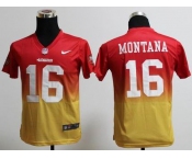 nike youth nfl jerseys san francisco 49ers #16 joe montana red-yellow[nike drift fashion][second version]