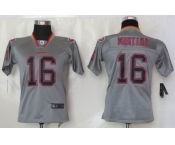 nike youth nfl jerseys san francisco 49ers #16 montana grey[Elite lights out]