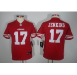 nike youth nfl jerseys san francisco 49ers #17 jenkins red[nike limited]