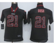 nike youth nfl jerseys san francisco 49ers #21 bush black[Elite lights out][bush]