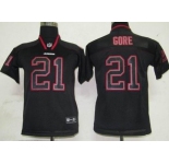 nike youth nfl jerseys san francisco 49ers #21 gore black[lights out]