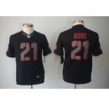 nike youth nfl jerseys san francisco 49ers #21 gore black[nike impact limited]