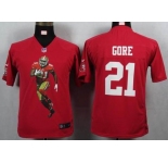 nike youth nfl jerseys san francisco 49ers #21 gore red[portrait fashion]