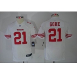 nike youth nfl jerseys san francisco 49ers #21 gore white[nike limited]