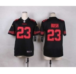 nike youth nfl jerseys san francisco 49ers #23 bush black[nike][bush]