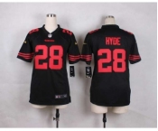 nike youth nfl jerseys san francisco 49ers #28 hyde black[nike]