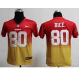 nike youth nfl jerseys san francisco 49ers #80 jerry rice red-yellow[nike drift fashion][second version]