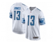 Men Nike Detroit Lions #13 T.J. Jones Game White NFL Jersey