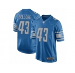 Men Nike Detroit Lions #43 Nick Bellore Game Blue Team Color NFL Jersey
