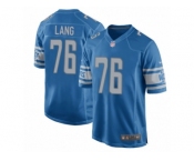 Men's Nike Detroit Lions #76 T.J. Lang Game Light Blue Team Color NFL Jersey