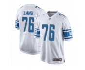 Men's Nike Detroit Lions #76 T.J. Lang Game White NFL Jersey