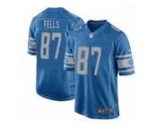 Men's Nike Detroit Lions #87 Darren Fells Game Light Blue Team Color NFL Jersey