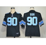 nike nfl jerseys detroit lions #90 ndamukong suh black[game]