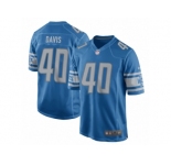 Men's Detroit Lions #40 Jarrad Davis Nike Blue 2017 Draft Pick Game Jersey