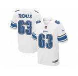 Men's Nike Detroit Lions #63 Brandon Thomas Elite White NFL Jersey
