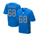 Men's Nike Detroit Lions #68 Taylor Decker Elite Blue Alternate NFL Jersey