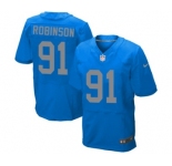 Men's Nike Detroit Lions #91 A'Shawn Robinson Elite Blue Alternate NFL Jersey