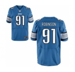 Men's Nike Detroit Lions #91 A'Shawn Robinson Elite Light Blue Team Color NFL Jersey