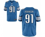 Men's Nike Detroit Lions #91 A'Shawn Robinson Elite Light Blue Team Color NFL Jersey