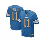 Nike Detroit Lions #11 Marvin Jones Jr Blue Team Color Men's Stitched NFL Elite Gold Jersey