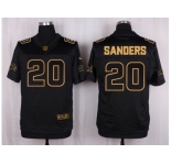 Nike Detroit Lions #20 Barry Sanders Black Pro Line Gold Collection Jersey[Elite]