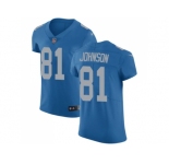 Nike Detroit Lions #81 Calvin Johnson Blue Alternate Men Stitched NFL Vapor Untouchable Elite Jersey