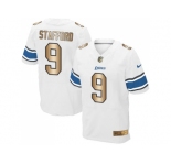 Nike Detroit Lions #9 Matthew Stafford White Men's Stitched NFL Elite Gold Jersey
