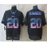 nike nfl jersey detroit lions #20 b.sanders black[Elite USA flag fashion]