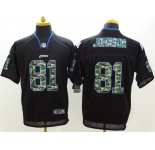 nike nfl jerseys detroit lions #81 calvin johnson black[Elite Camo Fashion]