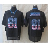 nike nfl jerseys detroit lions #81 calvin johnson black[Elite USA flag fashion]