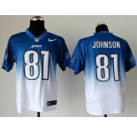 nike nfl jerseys detroit lions #81 calvin johnson blue-white[Elite drift fashion][second version]