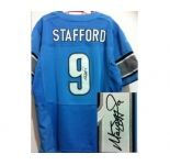 nike nfl jerseys detroit lions #9 stafford blue[Elite signature]