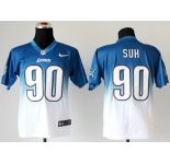 nike nfl jerseys detroit lions #90 ndamukong suh blue-white[Elite drift fashion][second version]