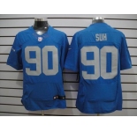 nike nfl jerseys detroit lions #90 ndamukong suh blue(Elite throwback)