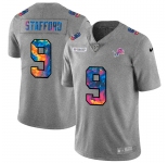 Detroit Lions #9 Matthew Stafford Men's Nike Multi-Color 2020 NFL Crucial Catch NFL Jersey Greyheather