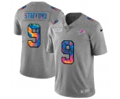 Detroit Lions #9 Matthew Stafford Men's Nike Multi-Color 2020 NFL Crucial Catch NFL Jersey Greyheather
