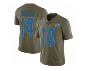 Men Nike Detroit Lions #14 Jake Rudock Limited Olive 2017 Salute to Service NFL Jersey
