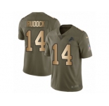 Men Nike Detroit Lions #14 Jake Rudock Limited Olive old Salute to Service NFL Jersey