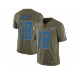 Men Nike Detroit Lions #18 Jeff Locke Limited Olive 2017 Salute to Service NFL Jersey
