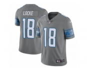 Men Nike Detroit Lions #18 Jeff Locke Limited Steel Rush Vapor Untouchable NFL Jersey