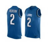Men Nike Detroit Lions #2 Kasey Redfern Limited Blue Player Name & Number Tank Top NFL Jersey
