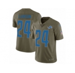 Men Nike Detroit Lions #24 Nevin Lawson Limited Olive 2017 Salute to Service NFL Jersey