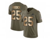 Men Nike Detroit Lions #25 Theo Riddick Limited Olive Gold Salute to Service NFL Jersey