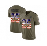 Men Nike Detroit Lions #25 Theo Riddick Limited Olive USA Flag Salute to Service NFL Jersey