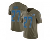 Men Nike Detroit Lions #27 Glover Quin Limited Olive 2017 Salute to Service NFL Jersey