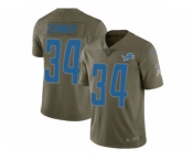 Men Nike Detroit Lions #34 Zach Zenner Limited Olive 2017 Salute to Service NFL Jersey