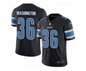 Men Nike Detroit Lions #36 Dwayne Washington Limited Black Rush Vapor Untouchable NFL Jersey