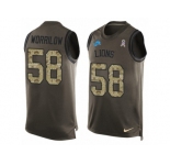 Men Nike Detroit Lions #58 Paul Worrilow Limited Green Salute to Service Tank Top NFL Jersey