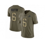 Men Nike Detroit Lions #6 Sam Martin Limited Olive Camo Salute to Service NFL Jersey