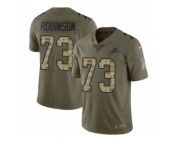 Men Nike Detroit Lions #73 Greg Robinson Limited Olive Camo Salute to Service NFL Jersey
